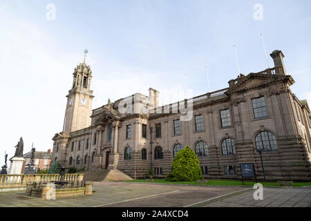 South Shields town hall in northeast England. The  building was designed by E. E. Fetch and built in the Edwardian Age. Stock Photo