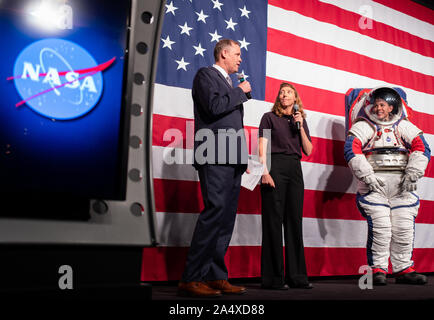 A spacesuit prototype is seen during a demonstration at Axiom Space's ...
