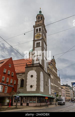 St. Peter am Perlach or Perlach-Church, a romanesque Catholic church i in Augsburg, Bavaria, Germany. Stock Photo