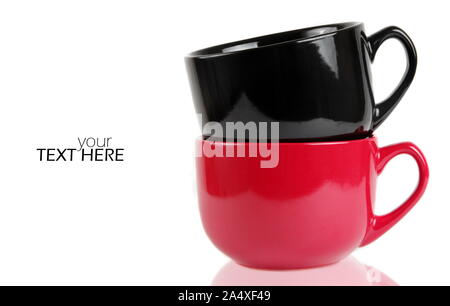 Two mugs with the copy space Stock Photo