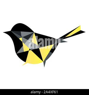 Cute bird vector cartoon illustration. Wild zoo animal icon. Adorable bird childish character. Simple flat polygonal design element for kids. Good for Stock Vector