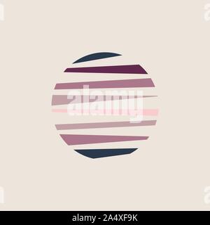 Sun icon. Halftone orange circle with gradient texture circles logo design element. Vector illustration Stock Vector
