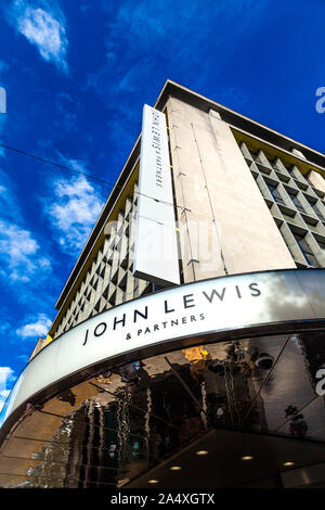 Exterior of John Lewis department store on Oxford Street, London, UK