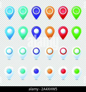 Location pins mega set. Marker 3D. Map pointer pin vector set isolated ...