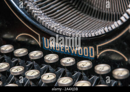 Old typewriters remind us that we have come a long way -- fast - from these mechanical machines to blazing fast computers in modern offices. Stock Photo