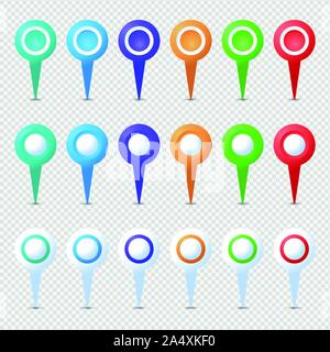 Location pins mega set. Marker 3D. Map pointer pin vector set isolated ...