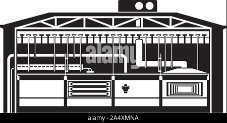 Installations above suspended ceilings of buildings - vector illustration Stock Vector