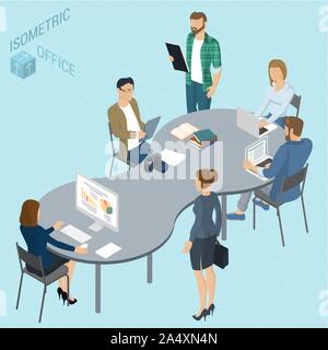 Isometric vector coworking. Stock Vector