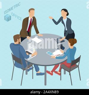 Isometric vector coworking. Stock Vector
