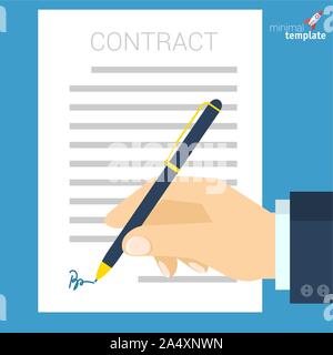 Document signing vector icon. Stock Vector