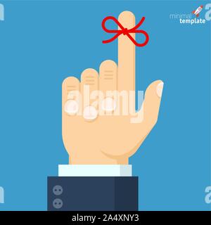 Businessman's hand with red bow Stock Vector
