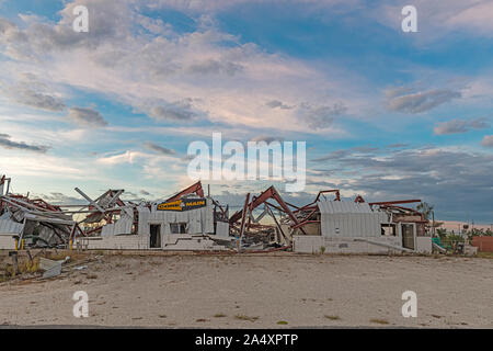 Panama City, Florida USA 10/16/2019. Businesses on industrial drive were destroyed by hurricane Michael. One year later this is what it looks like. Stock Photo