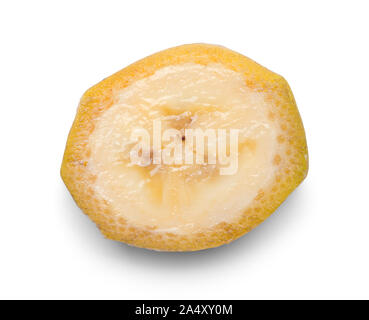 Banana Slice With Peel Isolated on White Background. Stock Photo