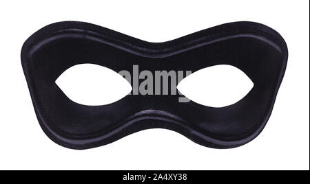 Black Mask Cut Out on White Background. Stock Photo