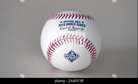 St. Louis, United States. 16th Oct, 2019. The Rawlings Sporting Goods Company announced the baseball that will be used in the 2019 World Series, released in St. Louis on Wednesday. October 16, 2019. The World Series will begin in either New York or Houston on October 22, 2019, Photo by Bill Greenblatt/UPI Credit: UPI/Alamy Live News Stock Photo