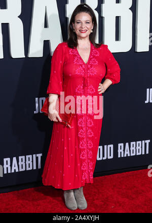 HOLLYWOOD, LOS ANGELES, CALIFORNIA, USA - OCTOBER 15: Actress Meredith Salenger arrives at the Los Angeles Premiere Of Fox Searchlight's 'Jojo Rabbit' held at the Hollywood American Legion Post 43 on October 15, 2019 in Hollywood, Los Angeles, California, United States. (Photo by Xavier Collin/Image Press Agency) Stock Photo