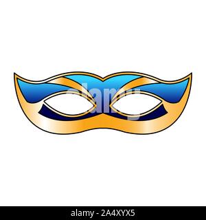 Mardi gras mask icon over white background Stock Vector