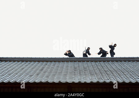 Ninja on the roof Stock Photo