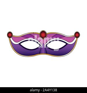 Mardi gras mask icon over white background Stock Vector