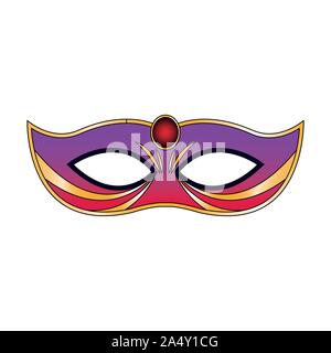 Mardi gras mask icon over white background Stock Vector