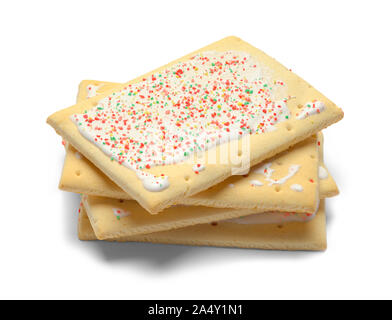 Stack of Toaster Pastries Isolated on White Background. Stock Photo