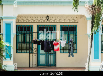 Singapore-17 OCT 2017:southeast asia traditional style building facade view Stock Photo