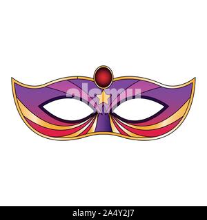 Mardi gras mask icon over white background Stock Vector