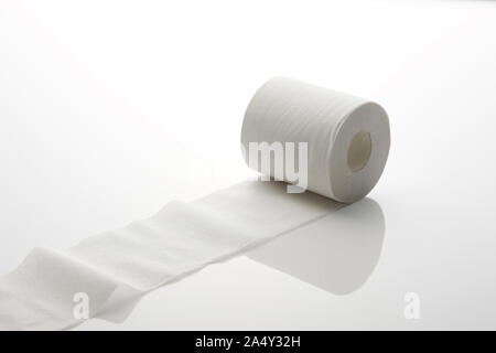 Roll of toilet paper isolated on white background