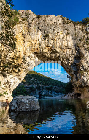 Pont D'Arc, rock arch over the Ardeche River in France Stock Photo