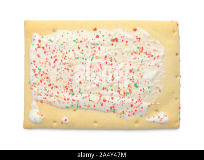 Toaster Pastry Top View Isolated on White Background. Stock Photo