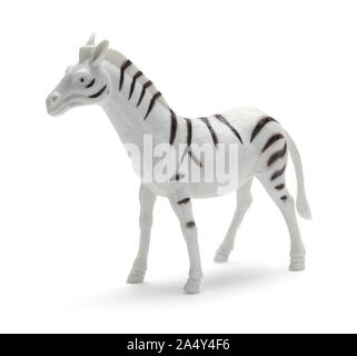 Kids Toy Plastic Zebra Isolated on White Background. Stock Photo