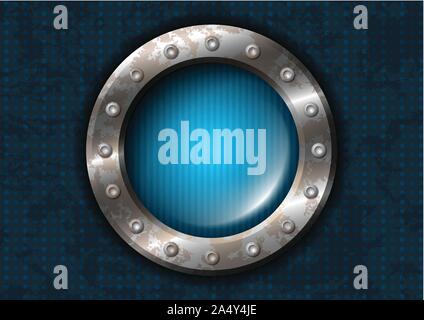 Metal circle with rivets Stock Vector