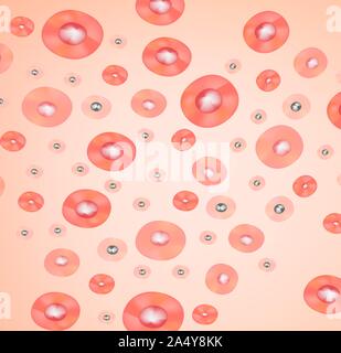 Inflamed Skin with scars, blackheads and pimples. The texture of acne and pimples on the face. Infographics. Vector illustration. Stock Vector