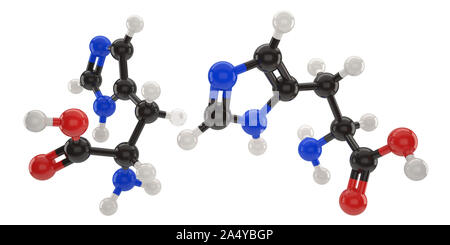 Histidine molecule structure 3d illustration with clipping path Stock Photo