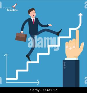 Ladders to the clouds vector template. Stock Vector