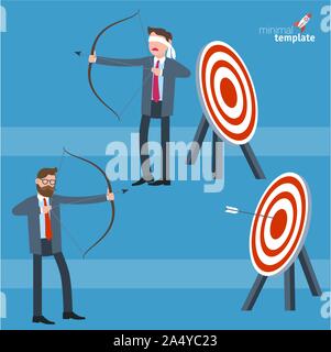 Business Man Aim Archer To Target Get Goal Concept Stock Vector Image ...