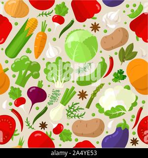 vegetables vector seamless pattern Stock Vector