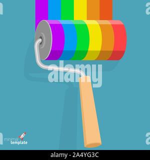 aibow paint roller Stock Vector