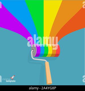 aibow paint roller Stock Vector