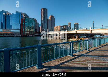 Boston city skyline tower and urban skyscrapers Stock Photo