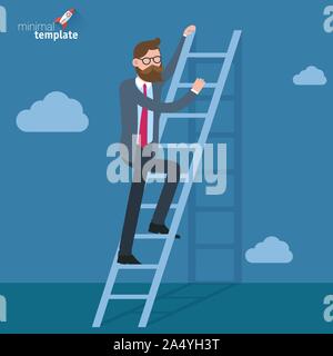 Ladders to the clouds vector template. Stock Vector