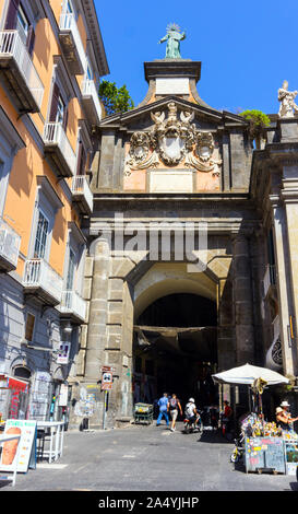 Italy, Campania, Naples, Dante square, Porta d'Alba Stock Photo