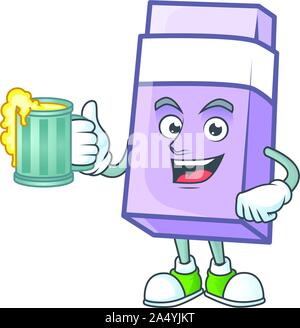 With juice icon eraser cartoon in the character Stock Vector