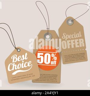 flat design sale tags Stock Vector