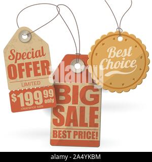 flat design sale tags Stock Vector