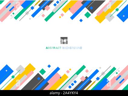 Abstract template design colorful geometric overlap layer striped diagonal on white background space for your text. Vector illustration Stock Vector