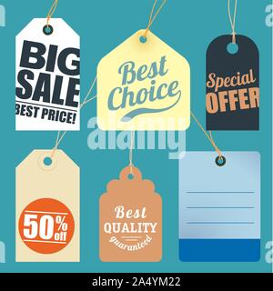 flat design sale tags Stock Vector