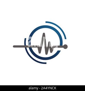 heart pulse logo heart beat app health medical symbol design vector illustration concept Stock Vector