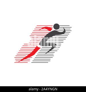 abstract running man logo design vector elements illustrations Stock ...