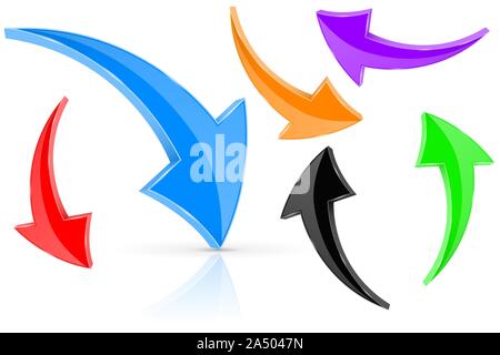 Colored 3d arrows Stock Vector
